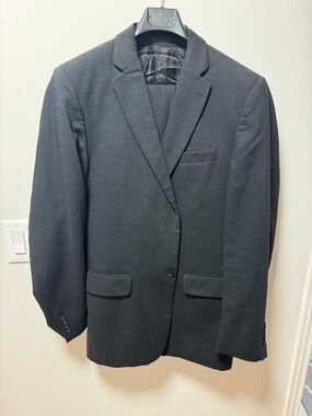 Men’s Black Charcoal Suit — Size 40 Long – Tip Top Tailors (Grafton)